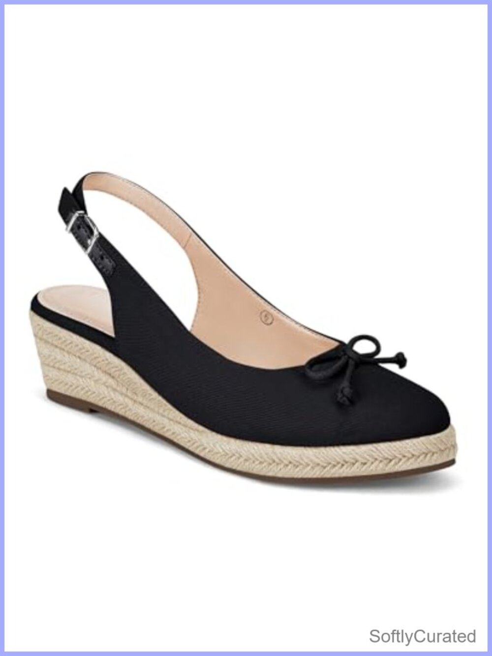 Women's Closed Toe Espadrilles Wedges Platform Slingback Mid Heel Canvas Bow